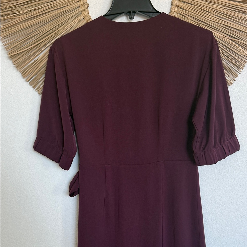 Warehouse Deep Purple Wrap Midi Dress - Picture 12 of 16